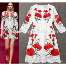 2016 Nuevo Mediados de Edad Mujeres Vestido Moda Vestido Vestido vestido de las mujeres de moda de flores vestido